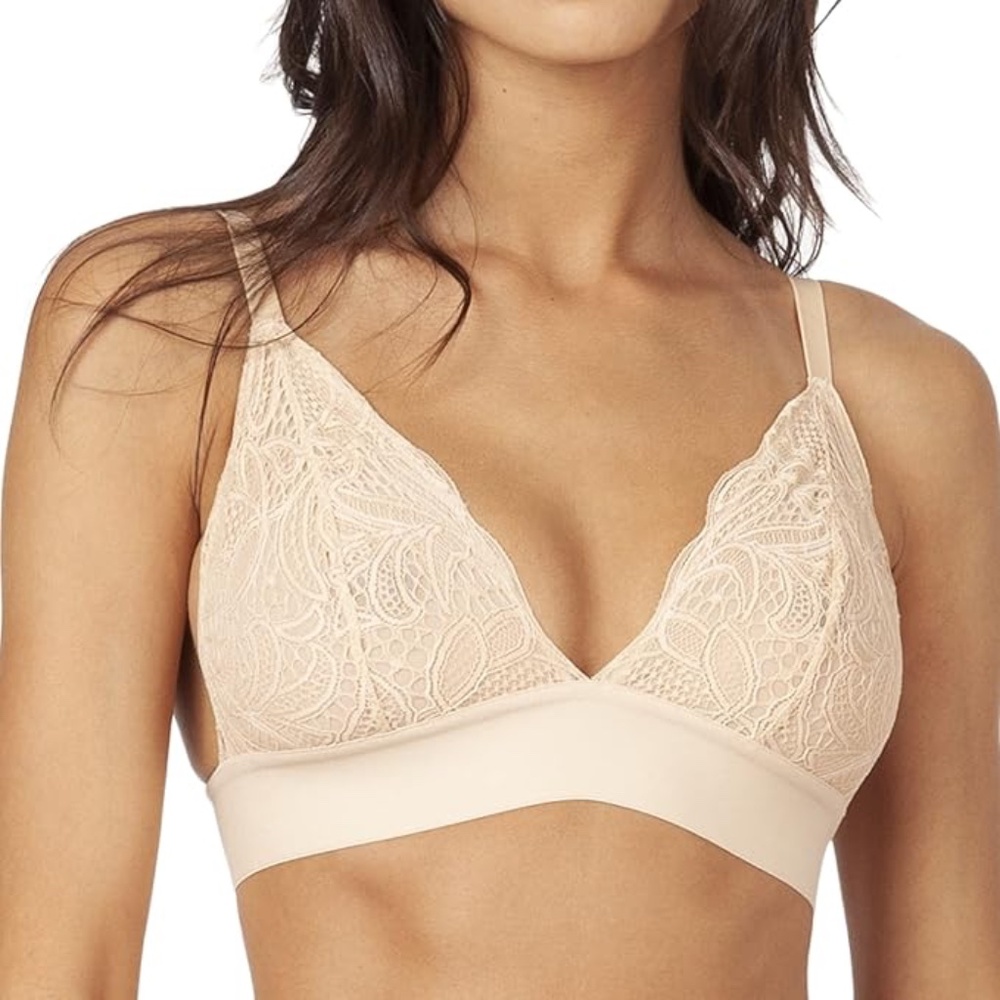 NWT - LIVELY Long-Lined Lace Bralette | Day-to-Night Bra with Deep V-Necklin